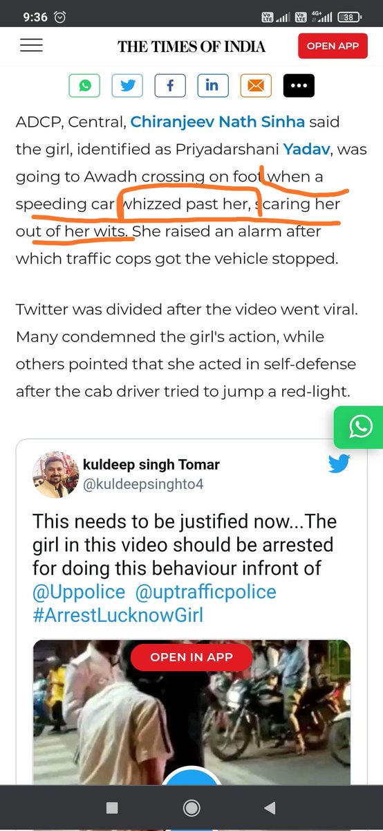 Vendutta1's tweet photo. @timesofindia Have you even seen the Traffic cam footage?
Whizzed past her!!!!!??
What a bunch of bull crap #ArrestLucknowGirl 

Ref. https://t.co/i4v22pd5W1 https://t.co/1beuVG89LP