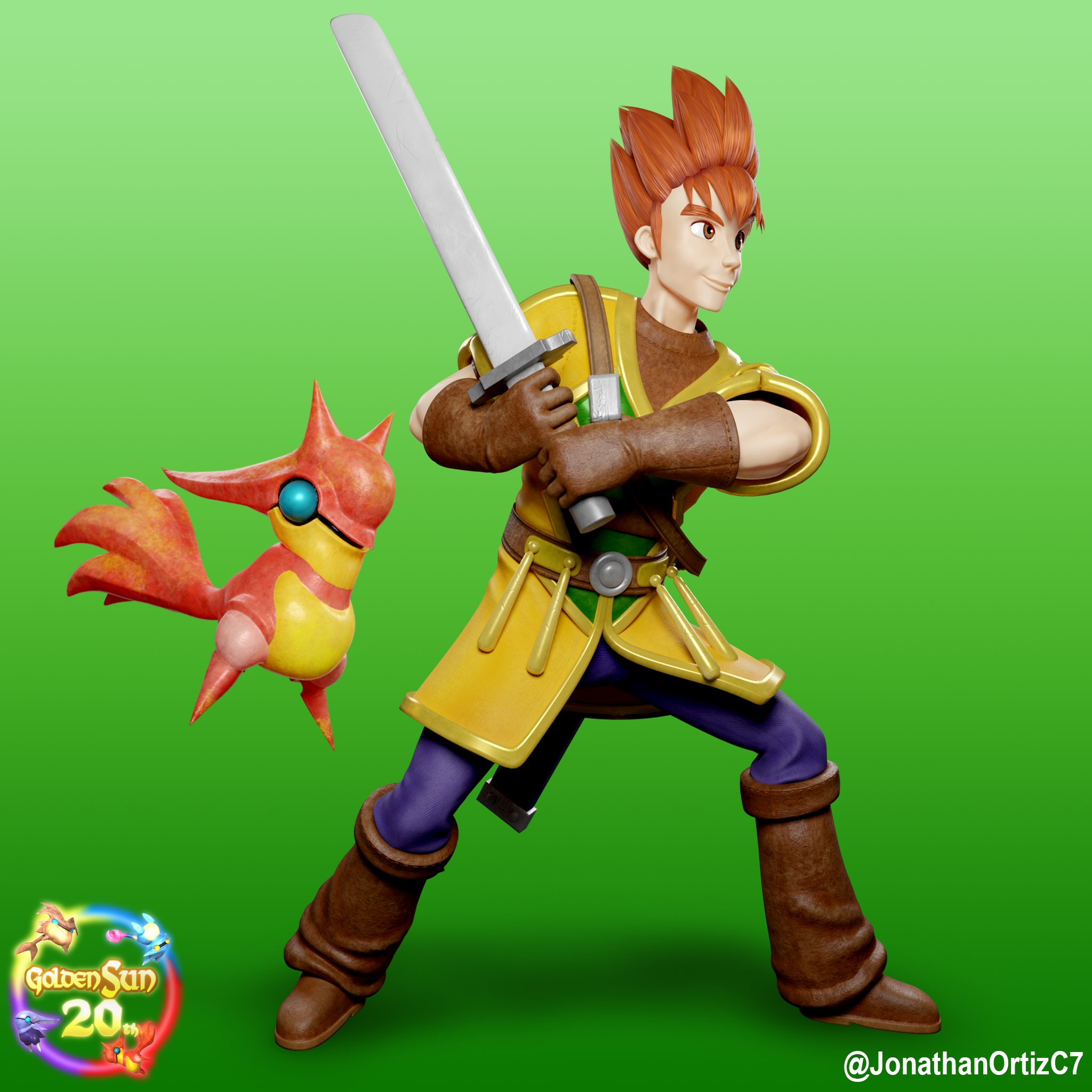 Golden Sun - Garet - 3D model by JonathanOC7 (@JonathanOC) [f0bc2ee]