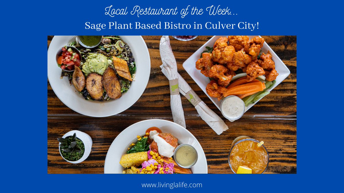 Sage Plant Based Bistro is a fresh, super delicious, take on plant-based food! Entrees to cocktails, they have it all. The Try the Buffalo Cauliflower ‘Wings’, you won't regret it!  
#RestaurantOfTheWeek #SageRestaurant #PlantBased #CulverCity #EatLocal #DineLocal #LivingLALife