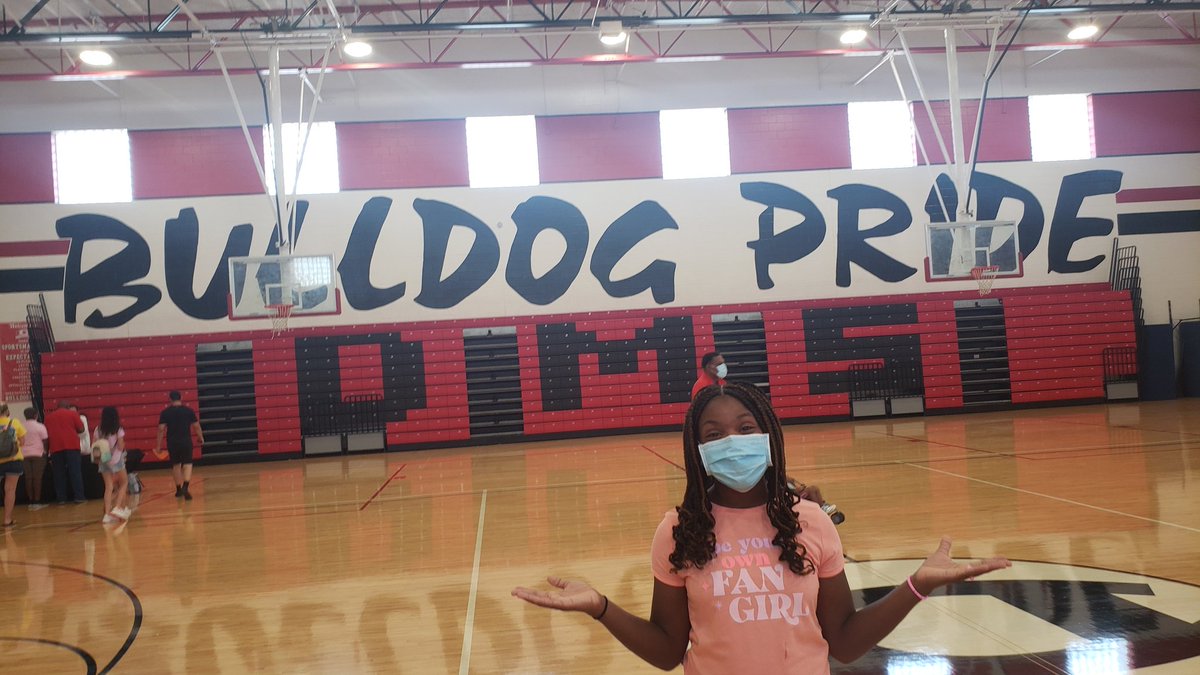 Mr. Wiley welcomed the students to Bulldog nation! It was great to see all the smiling faculty &amp; staff faces &amp; their warm spirit at Dutchtown Middle School. KENDALL is thrilled about becoming a BULLDOG🖤❤