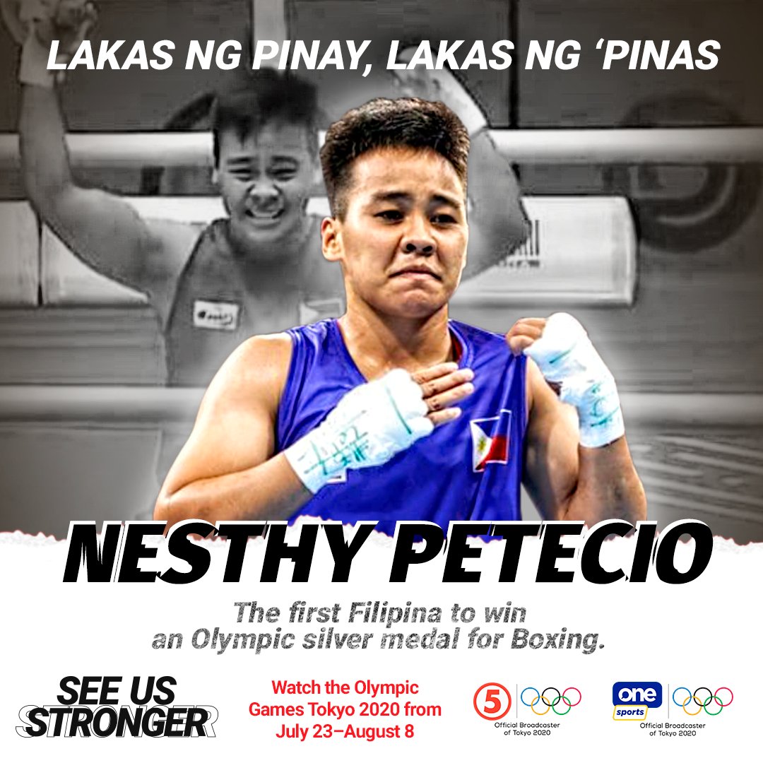 OneSportsPHL's tweet photo. SILVER MEDAL! 🥈

Nakuha ni Nesthy Petecio ang kauna-unahang boxing silver medal ng Pilipinas sa Olympics mula noong 1996. Proud na proud ang buong Pilipinas sa tagumpay mo! 🇵🇭 

Maraming salamat sa paglaban hanggang sa dulo! https://t.co/KTTTSMA3xY