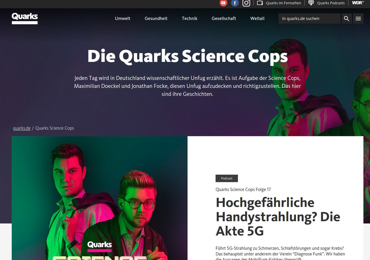 Und bald katechisiert man jeden der nach Deutschland Einreisenden durch die #QuarksScienceCops.