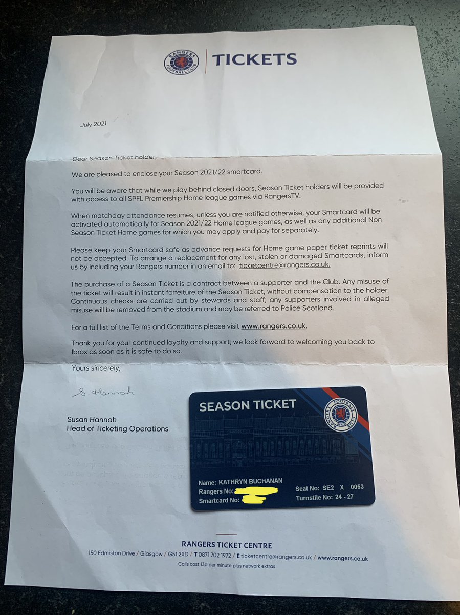 I’ve had someone’s Rangers season ticket delivered to my house by mistake. As much as I’d love it for myself I better try and track her down

Anyone know a Kathryn Buchanan?

<a href="/Pena_Cartel/">Pena_Cartel</a> <a href="/SeafarerMichael/">Mariner</a> <a href="/crossy72_/">crossy</a> @HarryJohnston9