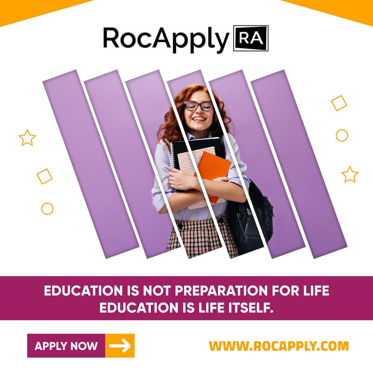 RocApply's tweet image. Education is not preparation for life; education is life itself.

Apply Now with Rocapply:
RocApply seamlessly enables students to search, find and apply to universities all within one platform free of charge.

Click on: rocapply.com
#RocApply any university you want.