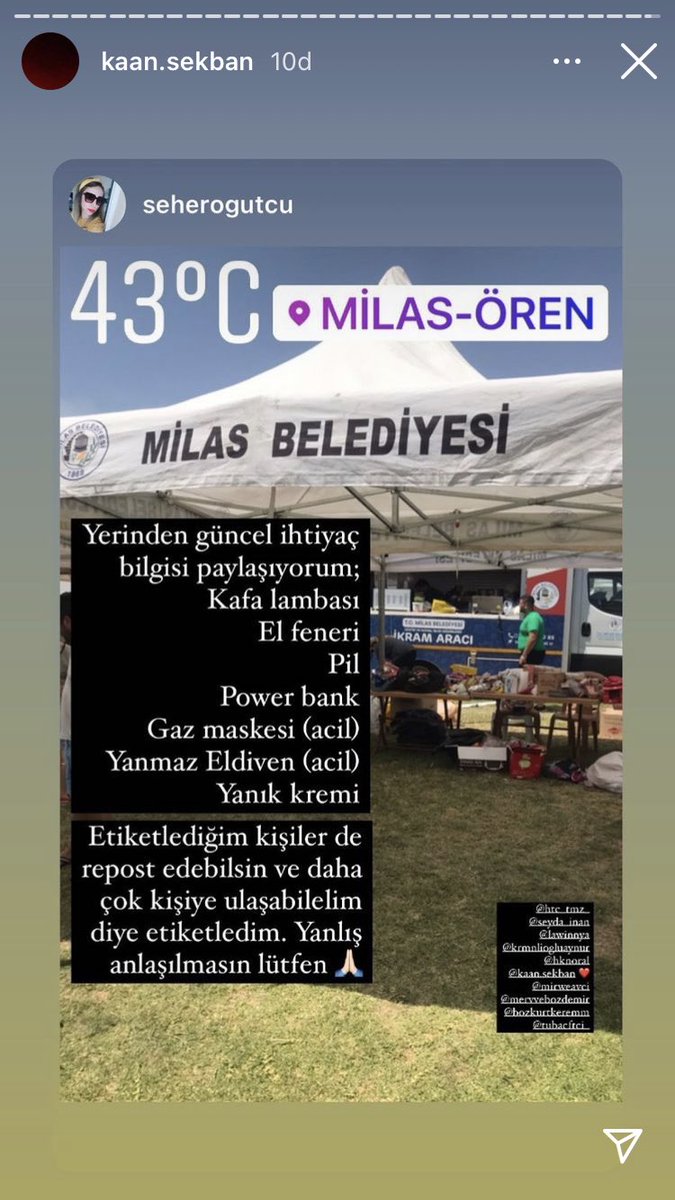 Milas güncel ihtiyaç listesi #milasyangin #milasyanıyor #havadandestekistiyoruz