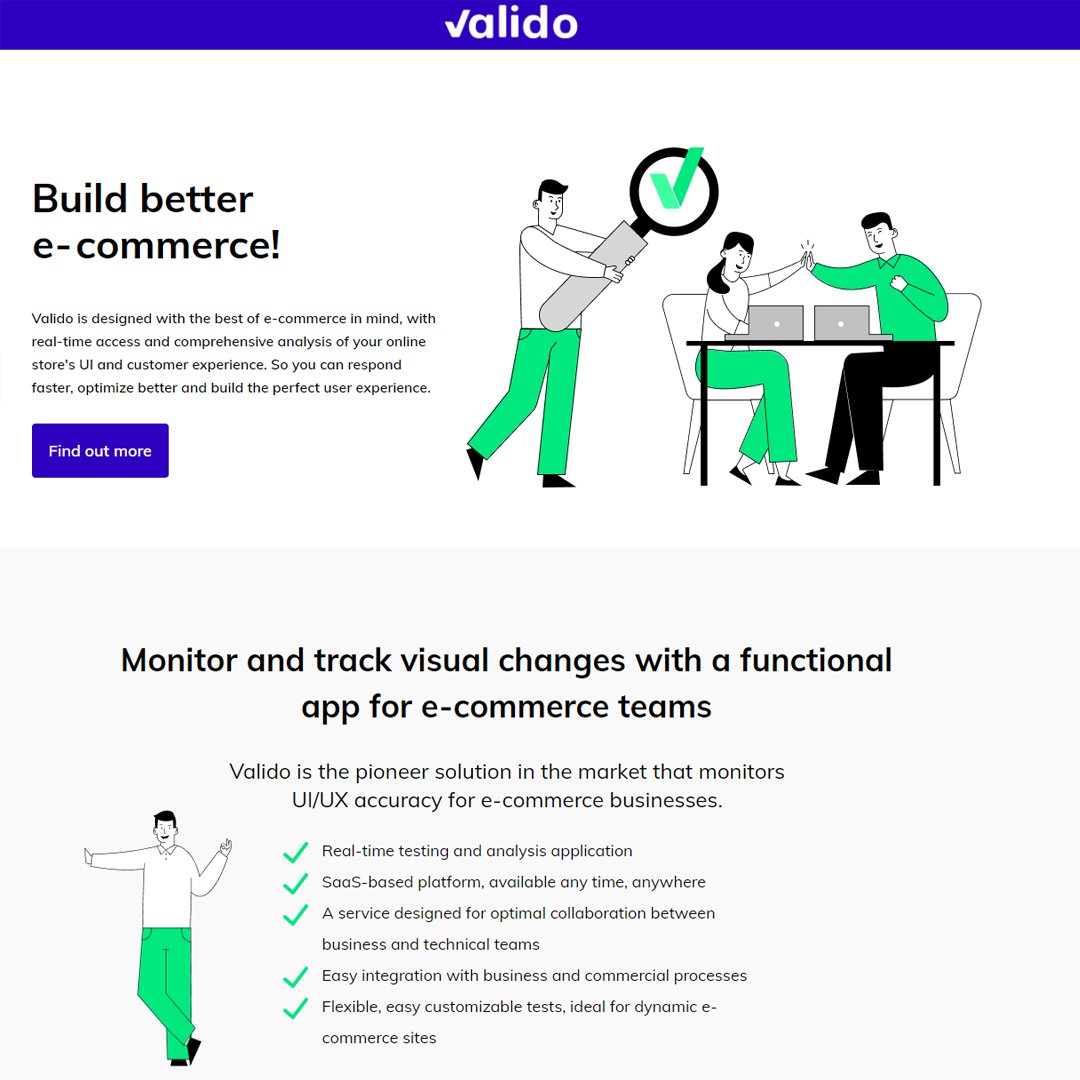 ValidoOrienteed's tweet image. Welcome to Valido on Twitter! Follow us to get all the latest updates on Valido - announcements, new feature launches, and more!
#valido #visualmonitoring #visualvalidation #ecommerce #ui #orienteed