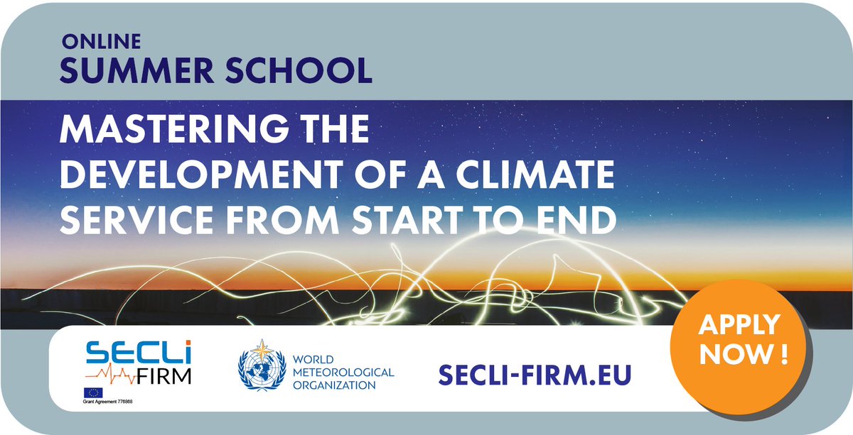 YESSCommunity's tweet photo. 🤔At the start of your #climateservices career? Join a #water #energy climate service online Summer School and #MasterClimateServices from 21 September 2021. The summer school is free of charge. Submit your application by  August 18th, 2021 at midnight. https://t.co/5dKksybnz5 https://t.co/i7XqrY5bSW