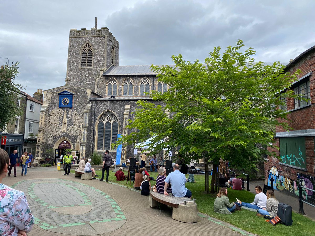 NorwichBIDUK's tweet photo. Thank you so much to everyone who joined us this weekend for #HeadOutNotHome - it was so great to see everyone out enjoying themselves, with some dancing thrown in too! We'll be back with more free live music and entertainment this Sunday, with @NORCASistema 🌞 https://t.co/AWouWYBm9n