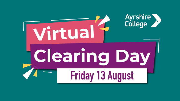 DYWAyrshire's tweet photo. Know someone thinking about college? Let them know about @AyrshireColl virtual clearing day! 📚
Select which subject you're interested in and register below 👇
https://t.co/mm726grDL5
#DYWScot | #DevelopYourFuture https://t.co/Esq792u094