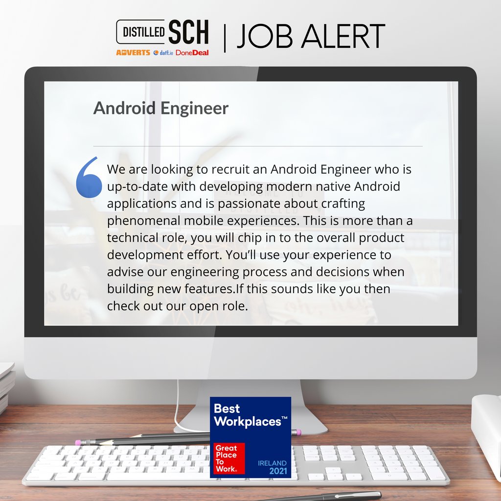 Distilled_ie's tweet image. We are looking to recruit an Android Engineer who is up-to-date with developing modern native Android applications.

If this role excites you, read more here: distilledsch.bamboohr.com/jobs/view.php?…

#JobAlert #AndroidEngineerJobs #GreatPlaceToWork