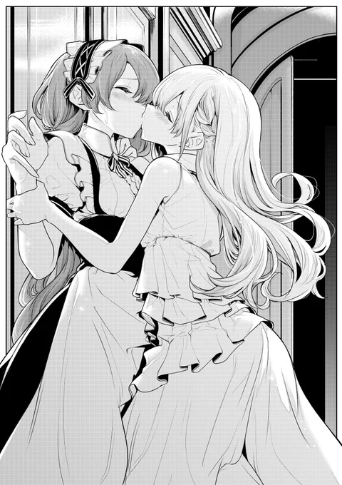 ちょっと強引な百合キス尊くて好き...(*'-`) 