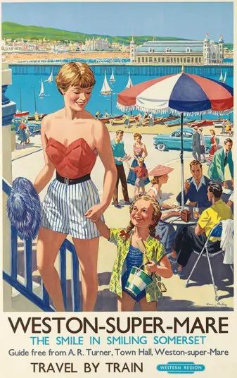 Throughout August we’re going to be showcasing our amazing seaside resorts.
The seaside holiday made Weston, Clevedon &amp; Portishead wealthy &amp; successful towns in the Victorian period.
The arrival of the railway made day trips from crowded cities more accessible for many. 1/