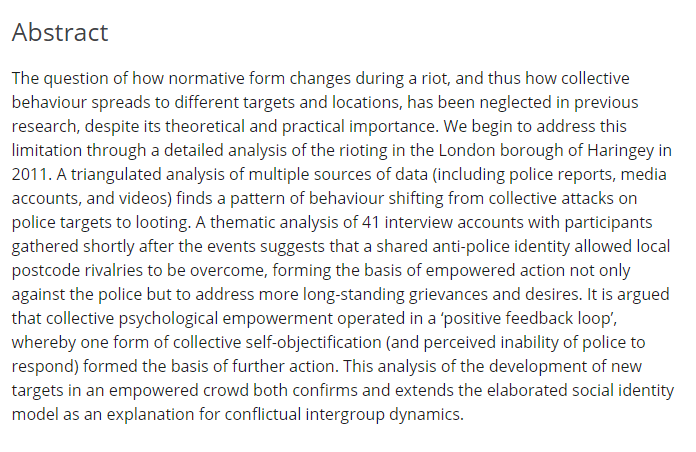 10 years since the #riots
5/N

How did the Tottenham riot evolve to take in new targets, new locations?
onlinelibrary.wiley.com/doi/abs/10.100…