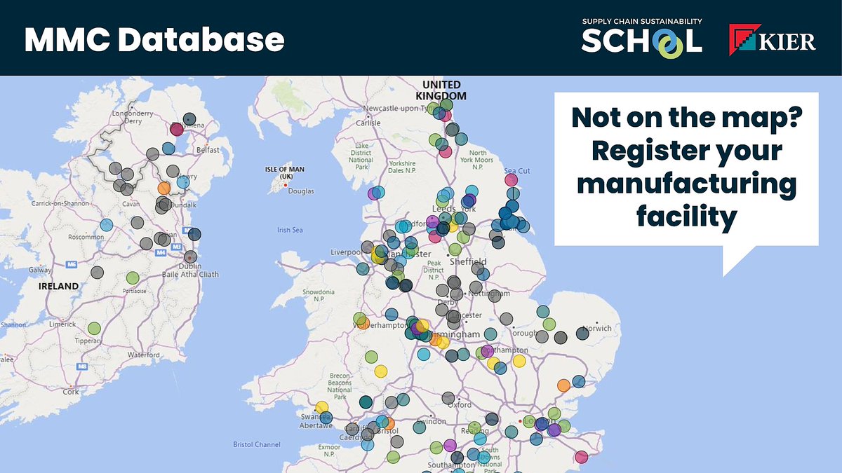Over 200 manufacturing facilities have been registered on our Modern Methods of Construction (MMC) Database so far. View the database or sign up here: kier.uk/3lDHeNr

<a href="/SupplyCSSchool/">Supply Chain Sustainability School (UK)</a> #Offsite #MMC