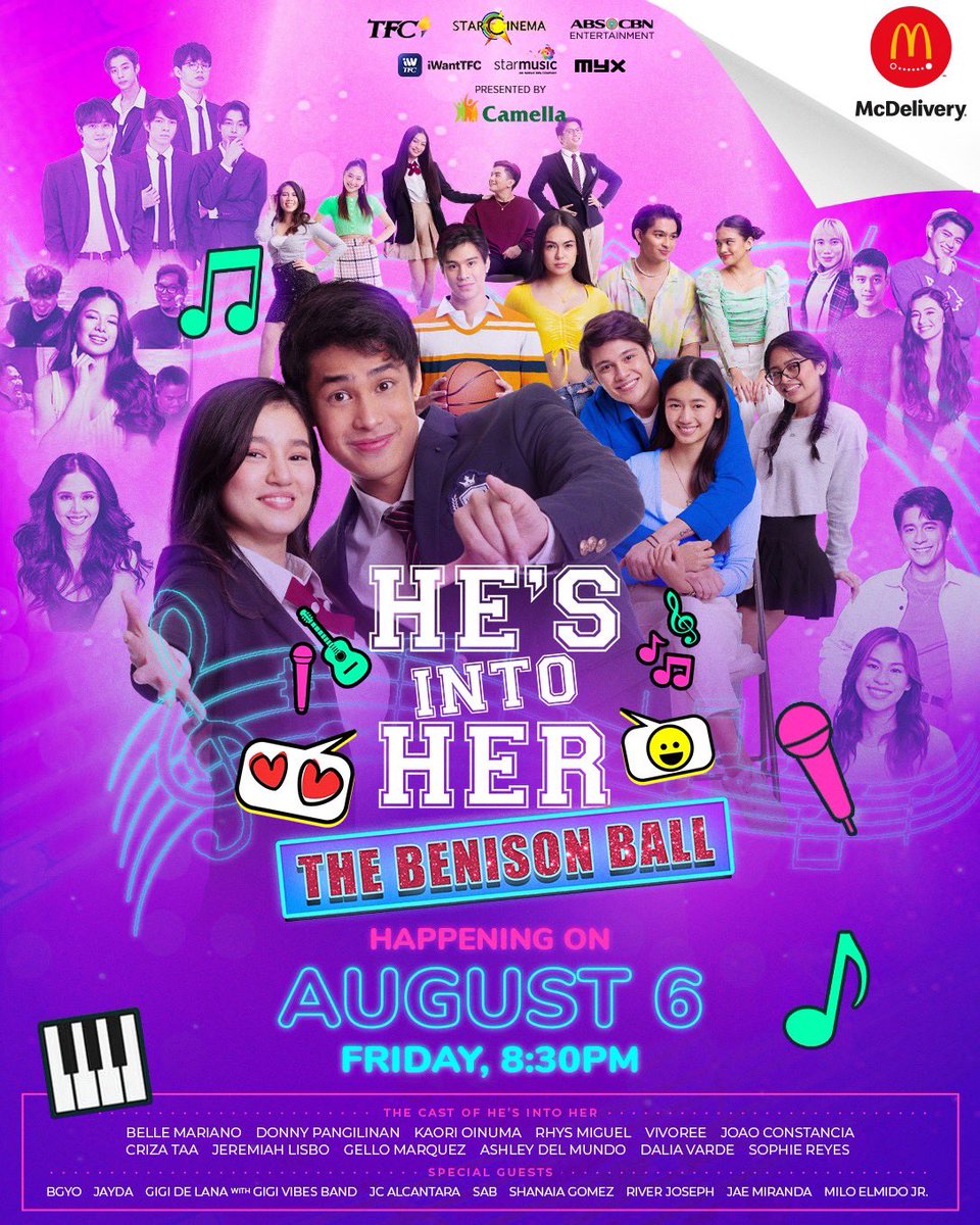 Kita-kits tayo ngayong Aug. 6 for a #HesIntoHer #TheBenisonBall! 💖 Gen Ad tickets are still available for only 99php on KTX.ph! HIH you! 

Make this day extra special by having your favorite <a href="/McDo_PH/">McDo Philippines</a> treats delivered fast and easy with the McDelivery PH App! ✨