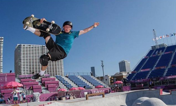 CEnetAus's tweet photo. The best of luck to Kieran Woolley from the Diocese of Wollongong who, at 17, is representing Australia in the Tokyo 2020 Olympics Skateboarding - Park event tomorrow. https://t.co/5OQ2cGkYep