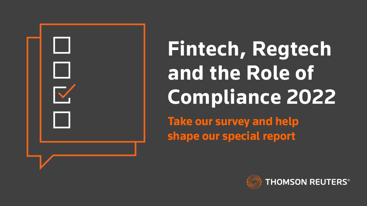 TaxAcctFirmsANZ's tweet photo. Now is your chance to take part in the Fintech, Regtech and the Role of Compliance survey for 2022. Your opinion will help shape this special report and empower you to benchmark against your peers upon release. https://t.co/2OO1ukjM9G 

#Regtech #Suptech #Fintech #Insuratech https://t.co/6eu6DYupl0