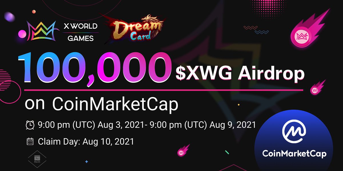 X World Games (@xwg_games) on Twitter photo 🎁The August $XWG AIRDROP with <a href="/CoinMarketCap/">CoinMarketCap</a> is now live!!
🔥100,000 $XWG Airdrop to 4,000 winners
👉Complete the task &Fill the form: forms.gle/GWUD2Mj71PibEu…
🗓9:00 pm (UTC) Aug 3, 2021- 9:00 pm (UTC) Aug 9, 2021
🗓Claim Day: Aug 10, 2021
#CMC #Airdrop 🎁The August $XWG AIRDROP with <a href="/CoinMarketCap/">CoinMarketCap</a> is now live!!
🔥100,000 $XWG Airdrop to 4,000 winners
👉Complete the task &Fill the form: forms.gle/GWUD2Mj71PibEu…
🗓9:00 pm (UTC) Aug 3, 2021- 9:00 pm (UTC) Aug 9, 2021
🗓Claim Day: Aug 10, 2021
#CMC #Airdrop