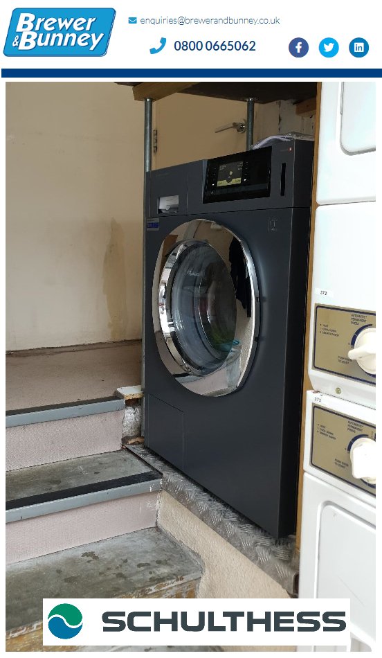 Yesterday’s installation at a #Devon based hairdressers, a new #Schulthess washer for client towels, supplied on rental so service &amp; repair included, see brewerandbunney.co.uk/services/renta… #laundry #Cornwall #Somerset #Dorset