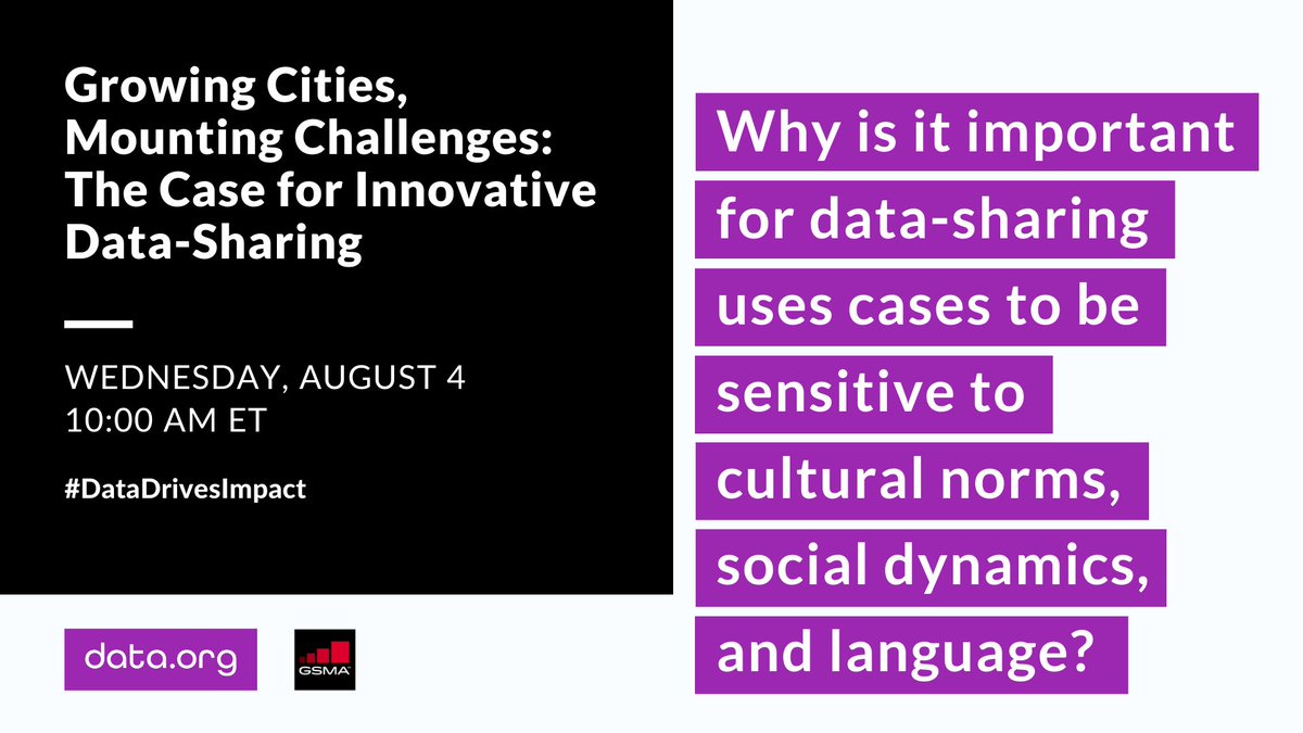 GSMAAfrica's tweet image. Make sure you attend our upcoming online event in collaboration with @DataDotOrg to hear the answer not just to this question but to much more around #innovativedata and #urbanplanning: zoom.us/webinar/regist… #DataDrivesImpact #UKaid