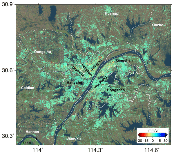 New #EGUhighlights: Spatial and temporal subsidence characteristics in Wuhan (China), during 2015–2019, inferred from Sentinel-1 synthetic aperture radar (SAR) interferometry doi.org/10.5194/nhess-…