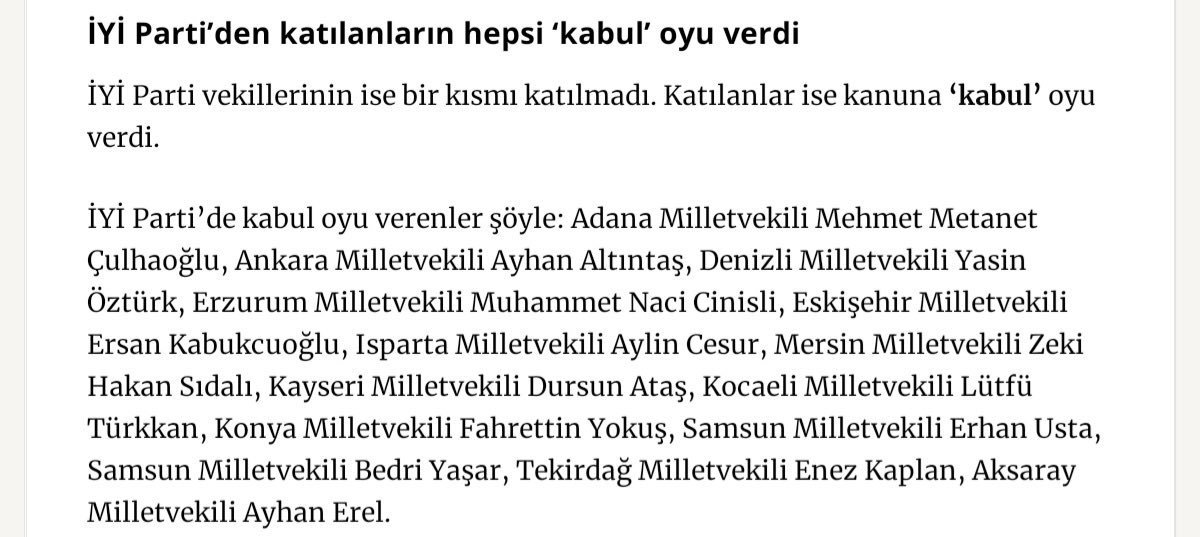 Turizm kanununa 14 <a href="/iyiparti/">İYİ Parti</a> vekilinin KABUL oyu verdiğini öğrendik, üzüldük. 

Şimdi ormanlar ve içimiz yanıyor!

Sn.<a href="/LutfuTurkkan/">Lütfü Türkkan</a>
<a href="/cesuraylin/">Aylin Cesur</a>
<a href="/hakansidali/">Zeki Hakan Sıdalı</a>
<a href="/avukatayhanerel/">Ayhan EREL</a>

#Ormanlarİcin120vekilARANIYOR, 
İmza verin, meclisi toplayalım.

Bu kanunu geri çekelim!