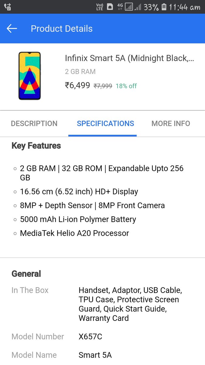 64_BitTech's tweet image. #Infinix Smart 5A Launched in India🔥🔥🔥
And Sale goes in Flipkart

Infinix Smart 5A price is set at Rs. 6,499 &amp;amp; Infinix Smart 5A will go on sale from August 9....

#infinixsmart5a #infinixnote
#infinix #64bittech #tech #technology #trending #tamil #tamiltech #technews