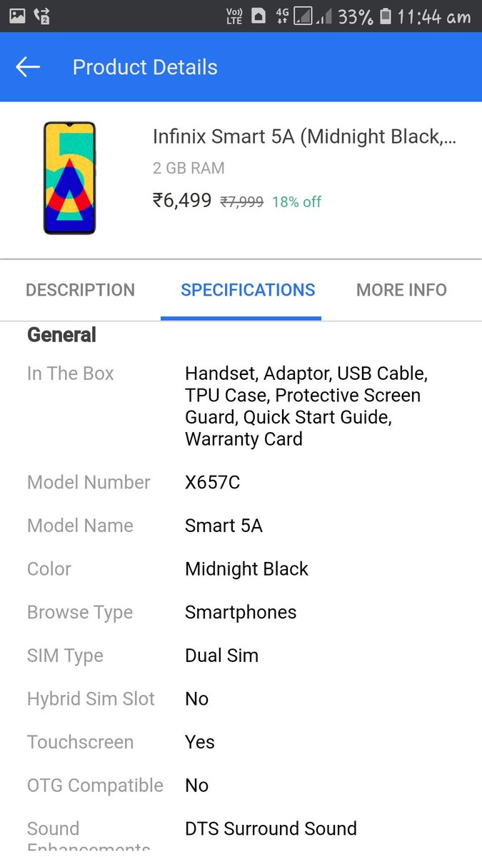 64_BitTech's tweet image. #Infinix Smart 5A Launched in India🔥🔥🔥
And Sale goes in Flipkart

Infinix Smart 5A price is set at Rs. 6,499 &amp;amp; Infinix Smart 5A will go on sale from August 9....

#infinixsmart5a #infinixnote
#infinix #64bittech #tech #technology #trending #tamil #tamiltech #technews