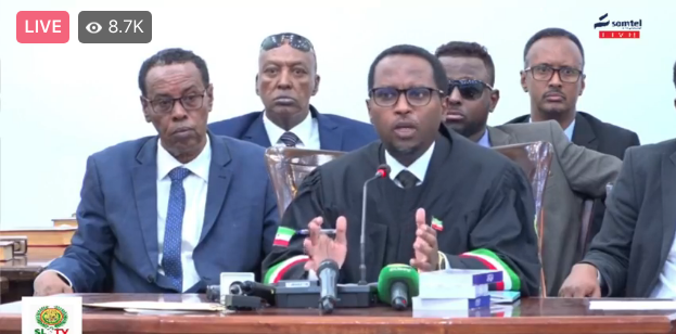 The Honourable Chief Justice at Tuesday's inaugural session of the Somaliland Parliament