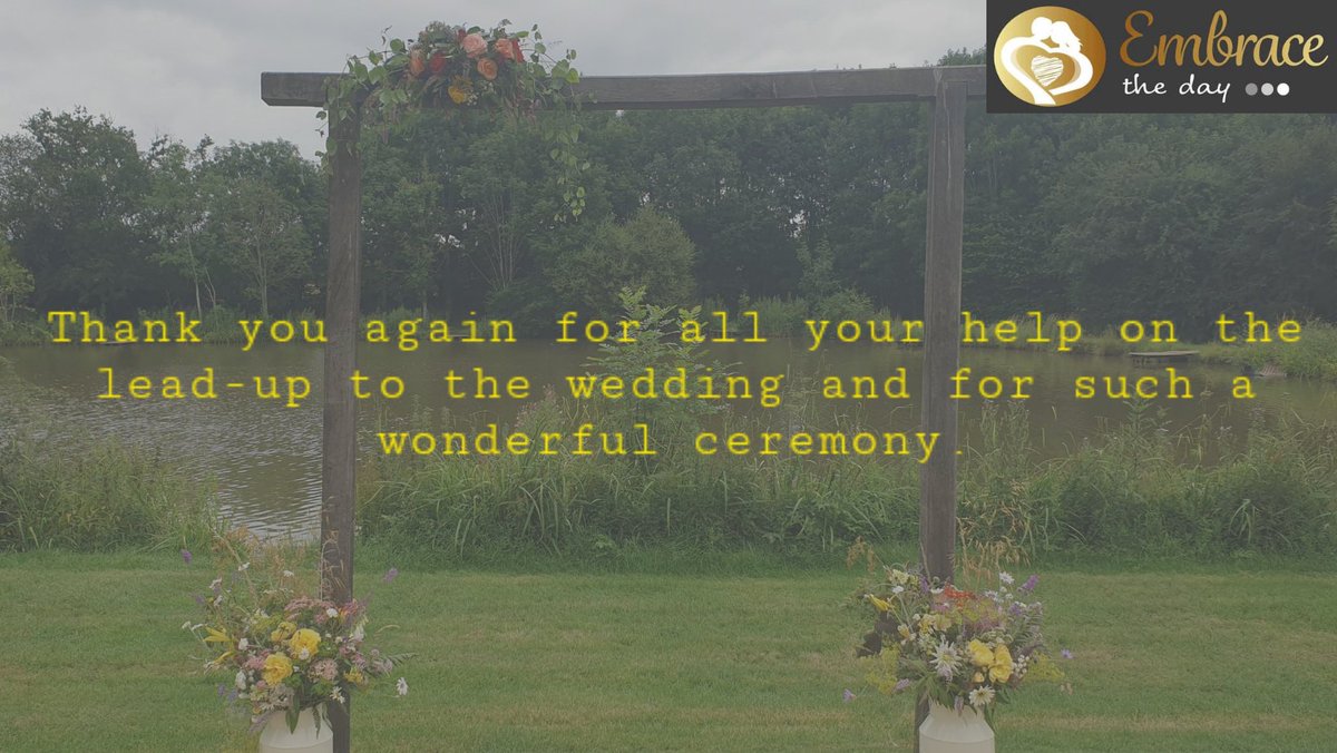 Embrace_The_Day's tweet photo. Another beautiful thank you from one of our lovely couples 😍 https://t.co/NEkGhVMpfj