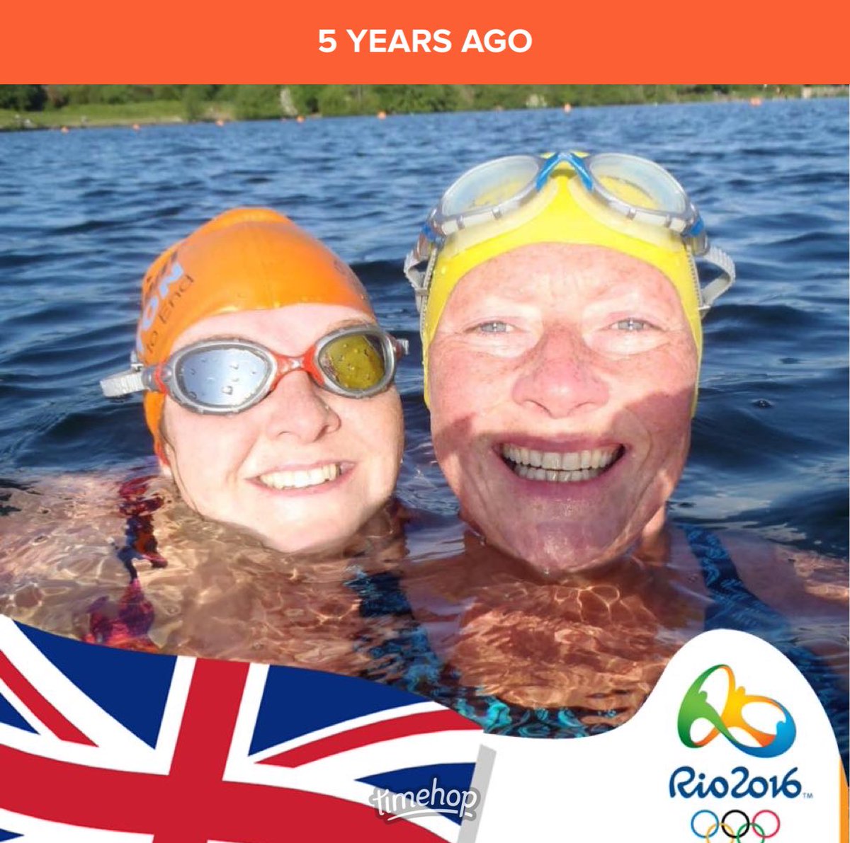 Alibex03's tweet photo. My friend is still in hospital in a critical condition with covid. This just popped up on my @timehop - always swimming! #openwater #ows #swimfriend https://t.co/d3wu7fKrQP