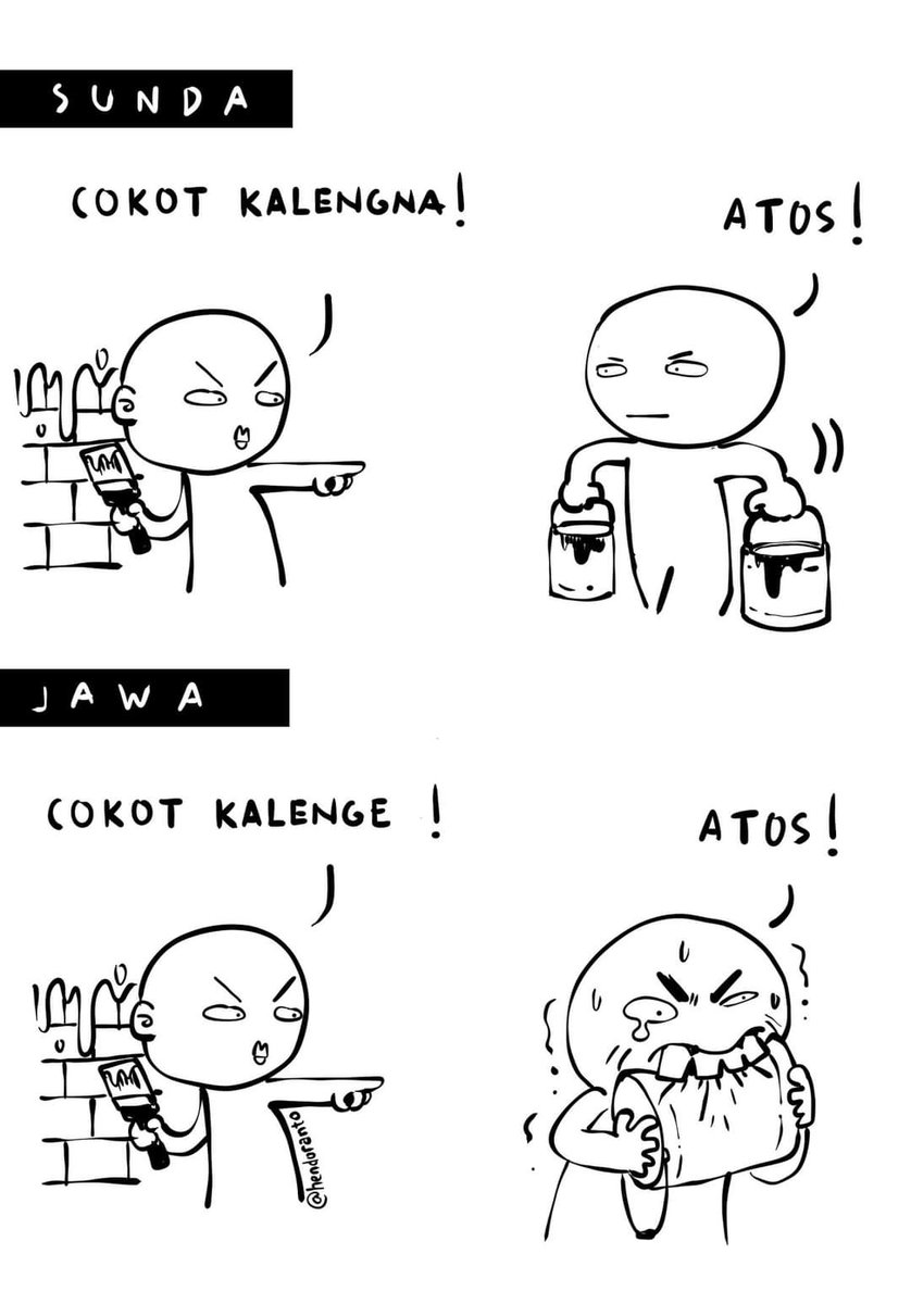 rasjawa's tweet photo. Perbedaan bahasa Jawa dan Bahasa Sunda. Hari2 bagi mereka yang bilingualis. https://t.co/1fIjonLsoe