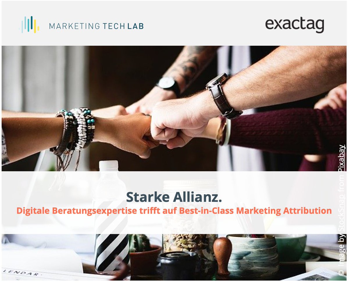 exactag's tweet photo. Marketing-Technologie und digitale Consulting-Expertise. Exactag und Marketing Tech Lab bündeln Kompetenzen zu einem einzigartigen Angebot für Werbetreibende im Bereich Multi-Channel Marketing:
https://t.co/3iTY2XEOqq https://t.co/G5vG8aGjFd
