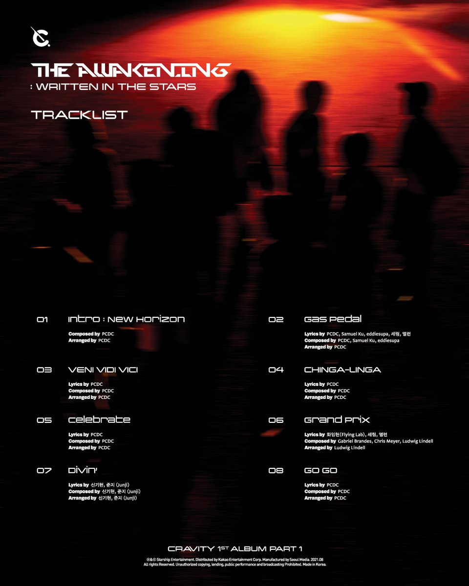 CRAVITYstarship's tweet image. CRAVITY
1st ALBUM PART 1
&amp;lt;THE AWAKENING&amp;gt;
WRITTEN IN THE STARS
TRACKLIST

#CRAVITY #크래비티
#THE_AWAKENING
#WRITTEN_IN_THE_STARS