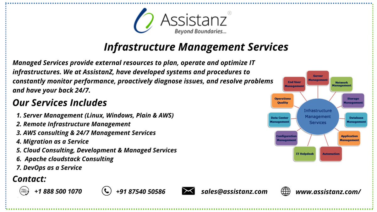 assistanz's tweet image. assistanz.com/remote-infrast… 
#AssistanZNetworksPvtLtd #infrastructuremanagementservices #internethosting #webhosting #cpanelservermanagement #pleskservermanagement #directadminservermangement #servermigrationservices #server #servermanagement #hostingsupport #infrastructuremanagement