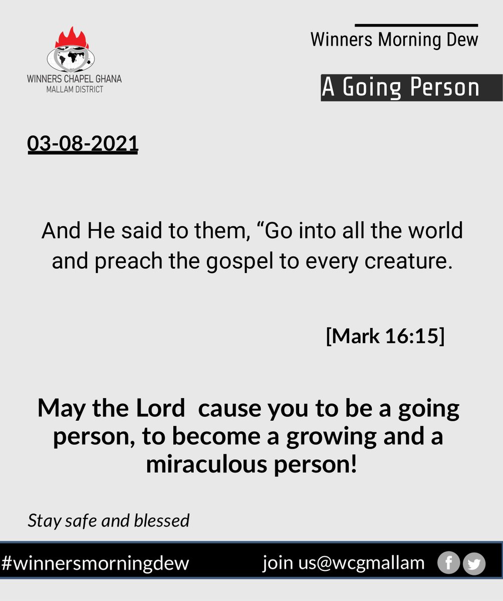 Winners Morning Dew
03-08-2021
#winnersmorningdew
#dailymotivation
#dailydevotional
#dailydevotion