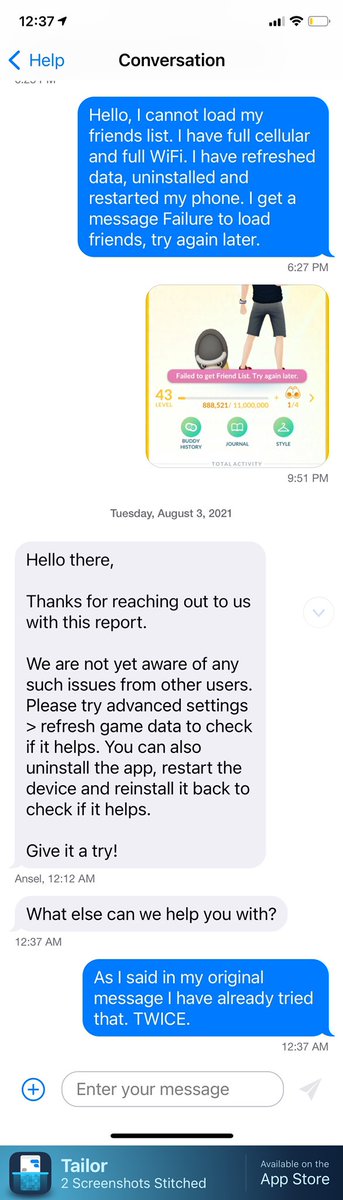 _DustinHamilton's tweet photo. @NianticHelp do your support agent even read messages?!? What part of my original message did “Ansel” not understand to suggest THE SAME STEPS I ALREADY TOLD HIM I DID!!! Get a clue! https://t.co/pkRiIM9z85