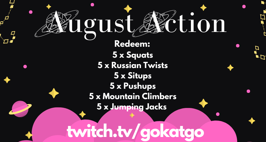 GoKatGo1's tweet photo. 🥳🎉 #ActionMonth 🎉🥳
I know it's action month, but we're working on physical and emotional strength.
On my channel we're prioritising women and femme identifying streamers in the community for raids, subs and cheers this month! https://t.co/qyRCU5LwUI