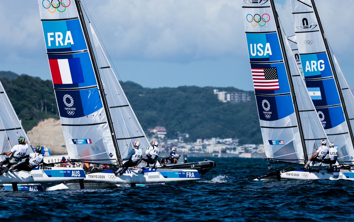 Quentin Delapierre et Manon Audinet terminent 4e de la Medal Race après une belle bataille sur le plan d'eau d'Enoshima 👏

Ils concluent la compétition 8️⃣e du classement général en Nacra 17.

📸 <a href="/SailingEnergy/">Sailing Energy</a>

#PassionVoile #Sailing #AllezLesBleus <a href="/DelapAudinet17/">Delapierre & Audinet - Tokyo 2020 - Nacra 17</a>