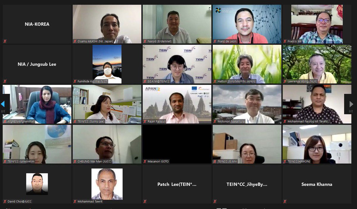 AsiaConnectNews's tweet photo. Thanks to Asi@Connect Governors!
The 10th Asi@Connect Governors' Meeting was finished yesterday (2 Aug. 2021). We are all togather! Don't forget today's important meeting, the 10th Asi@Connect Project Meeting at 15:30(Indonesia/UTC 08:30) via #APAN52.
#AsiaConnectProject #TEIN https://t.co/y3W7tvYqIO