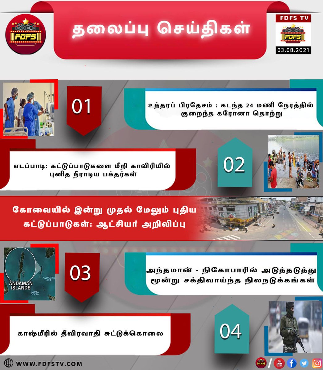 ChannelFdfs's tweet photo. இன்றைய தலைப்பு செய்திகள். மேலும் விரிவான மற்ற செய்திகளுக்கு https://t.co/ZcVbCNoqm8 இணையதளத்தில் பார்க்கவும்.  
#TodayNews #TamilHeadlines #TamilNews #TrendingNews #trending #news #MKStalin #tngovenment #mettur #vaccination
#covidimpact #RecoveredPatients https://t.co/kCvXVocqqb
