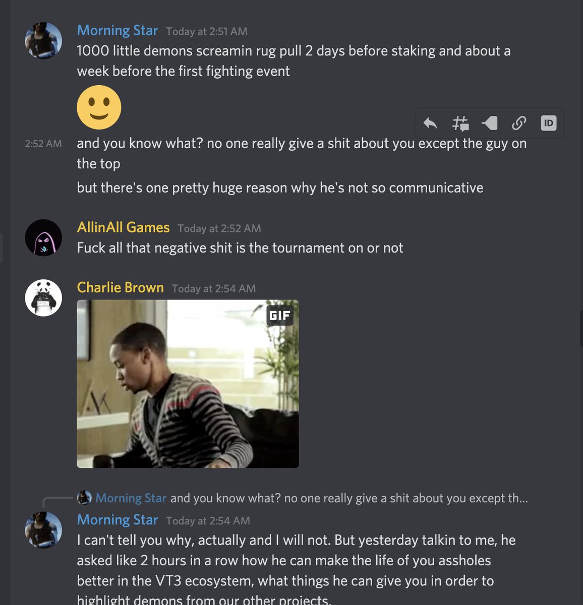 slatt_eth's tweet photo. I might redo my 1st giveaway. @HashDemons doesn’t deserve anything from the community. Look at this shitshow. #hashdemons https://t.co/yNXbf0a62F