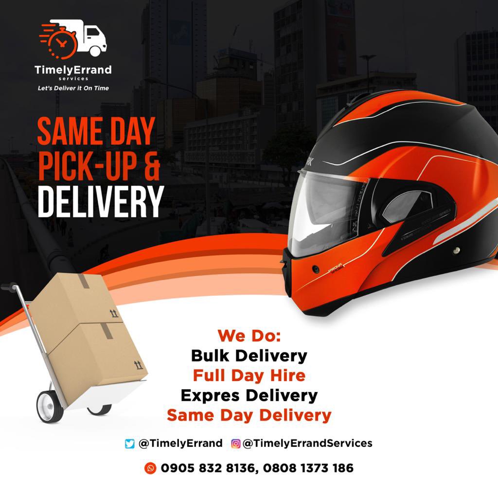 Timelyerrand's tweet image. Need a dispatch rider in Lagos? We are available for fast pickup and delivery at cheap rate
#dispatchrider
#deliveryservice
#lagosdispatch