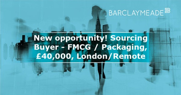 New opportunity! Sourcing Buyer - FMCG / Packaging, £40,000/annum - Based in London or Remote! tinyurl.com/ygfkusps