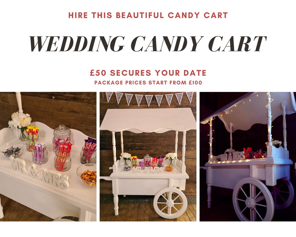 LetterboxSnacks's tweet photo. Hire this beautiful candy cart for your wedding and secure your date or just £50. 

Great packages available with popular packages including sweets for up to 200 guests! 

Book now to avoid disappointment 📩 https://t.co/fwYSjXvNOG