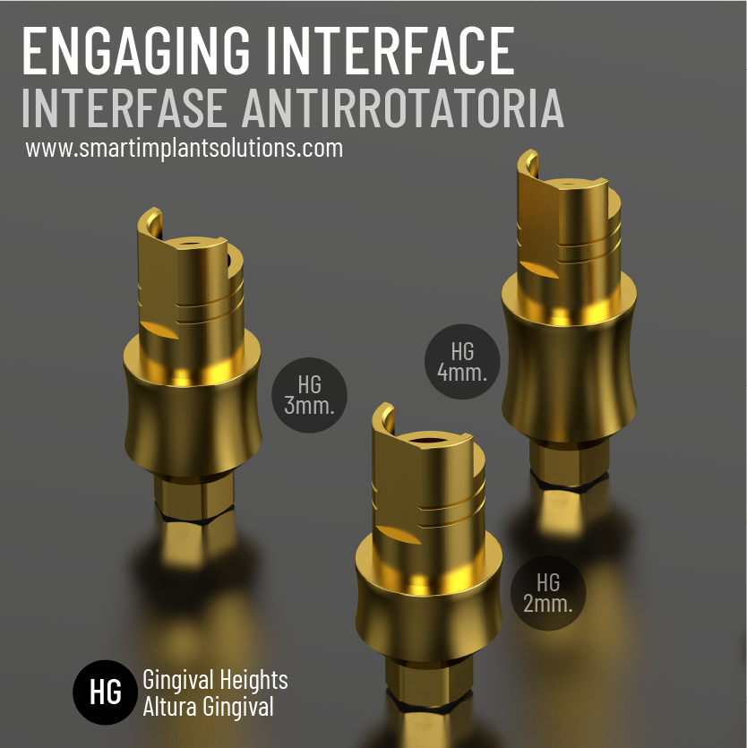 SmartImplantSol's tweet photo. Las Interfases de SIS® con diferente altura gingival y de cementación, están fabricadas en titanio grado 5 y tratadas con el recubrimiento BIOGOLD, mejorando su rendimiento.
#interfase #smartimplantsolutions  #abutment #dentalimplants #dentalclinic #dentalabutment #aditamentos https://t.co/fXmrb3dMPM