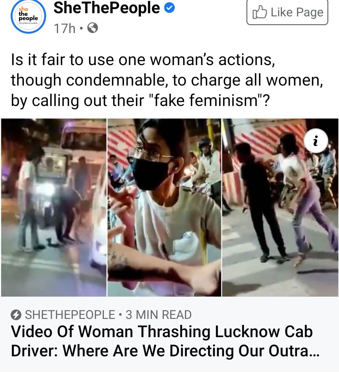 Dear <a href="/SheThePeople/">SheThePeople</a> 

One outrage and you're so bothered, do you realise how scores of men feel when all are called trash, toxic, misogynist because of mistake of a few? Fake feminism is being called out because it's not one woman. It's many but feminists never see

#lucknowgirl