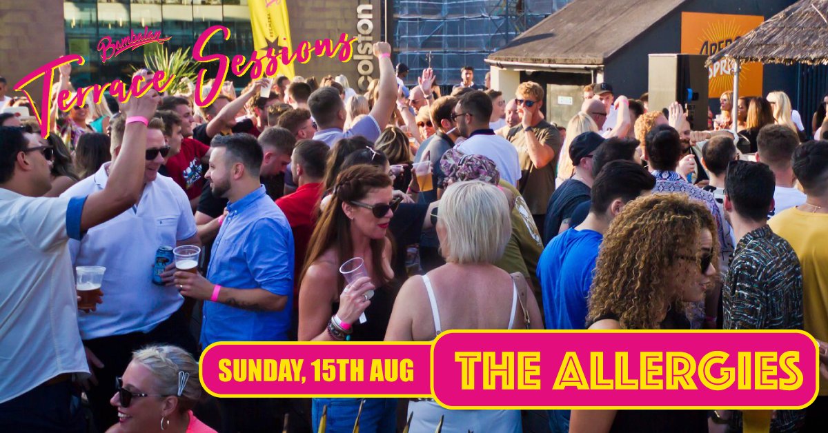 Not long now until our next terrace session with @theallergies 🙌 15th August

Starting at 3pm you can expect classic hip-hop and beats with funky soul and disco bangers! support from our amazing resident DJs. Tickets are £30 and are available here: bit.ly/3vkPmYF"