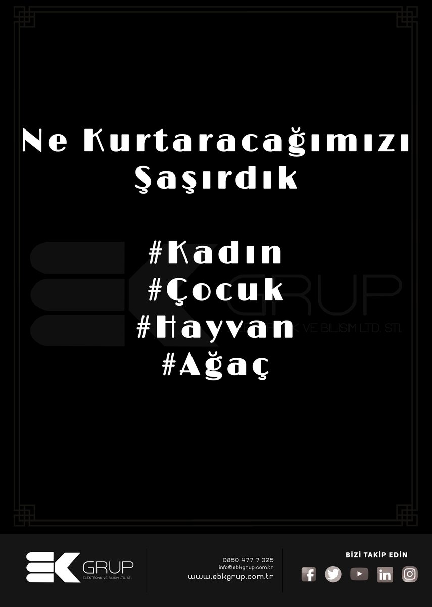 Ne Kurtaracağımızı Şaşırdık!
.
.
.
ebkgrup.com.tr
0850 477 7 325
0552 303 7 325
info@ebkgrup.com.tr
.
.
.
#helpturkey #türkiyeyanıyor #çocukistismarınahayır #kadınaşiddetehayır #azragülendamhaytaoğlu #CanımızYanıyor