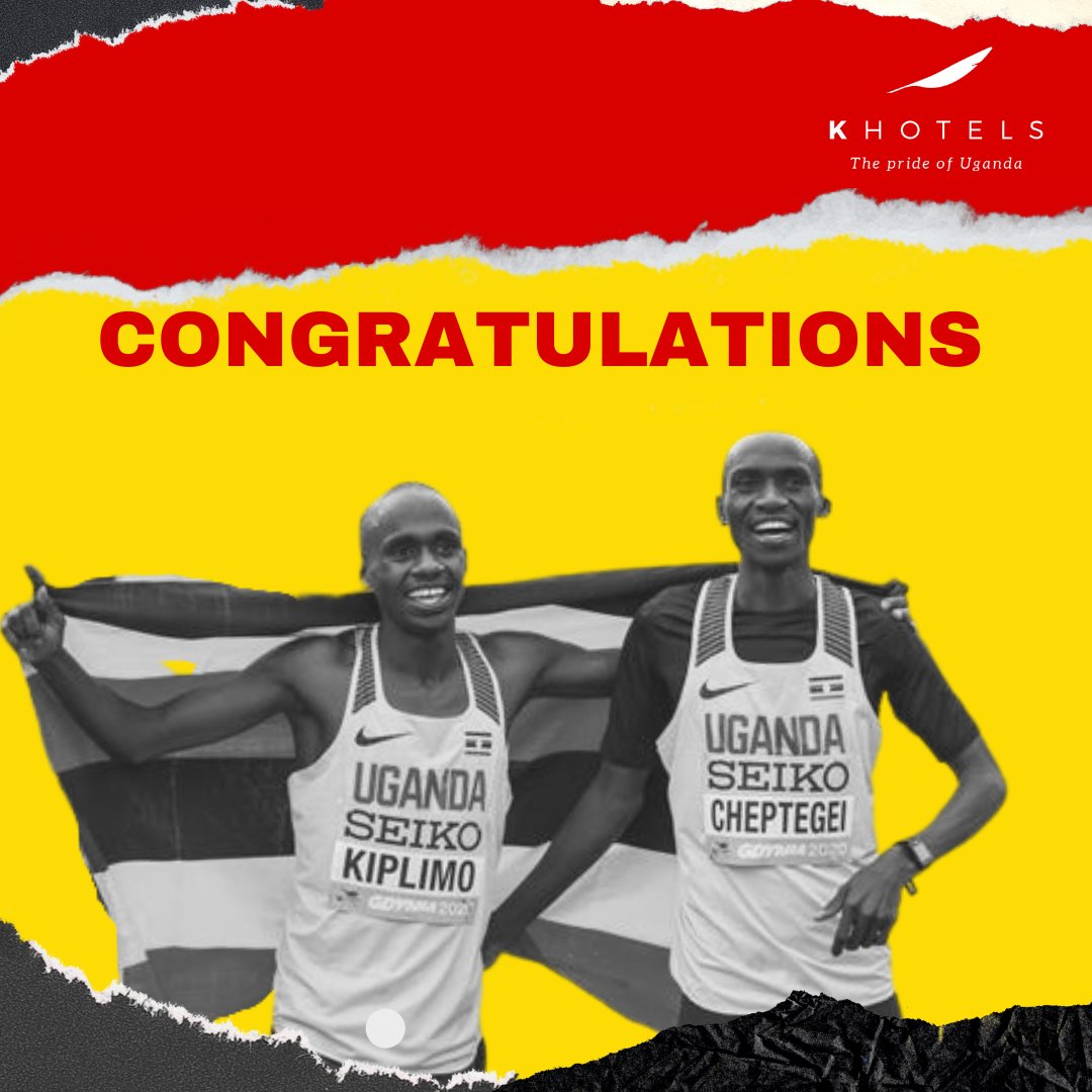 khotelsug's tweet photo. The proud team at K Hotels would like to Congratulate Joshua Cheptegei @joshuacheptege1 and Jacob Kiplimo on bringing home medals from the #Olympics
Congratulations Champions!
#TokyoOlympics2020
#KHotels #Entebbe https://t.co/4xCMRijxHM